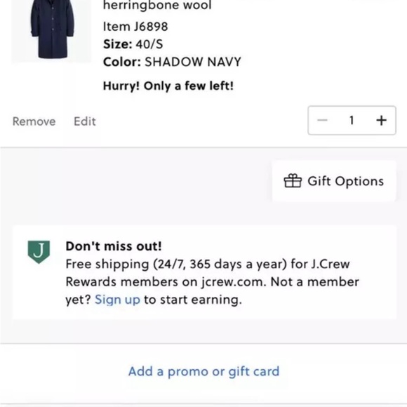 J.Crew Ludlow Oversize Coat Heather Herringbone Wool British Cloth 40S Navy - Picture 11 of 11